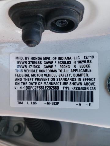 Photo 10 from auction – 2020 HONDA CIVIC LX with VIN 19XFC2F66LE202880