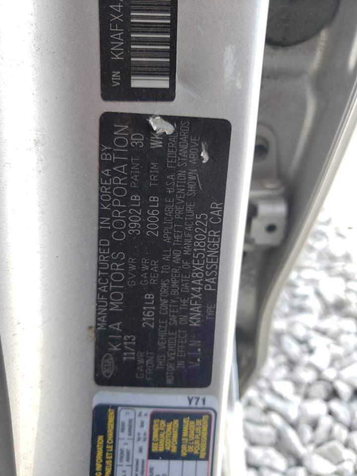 Photo 10 from auction – 2014 KIA FORTE EX with VIN KNAFX4A8XE5180225