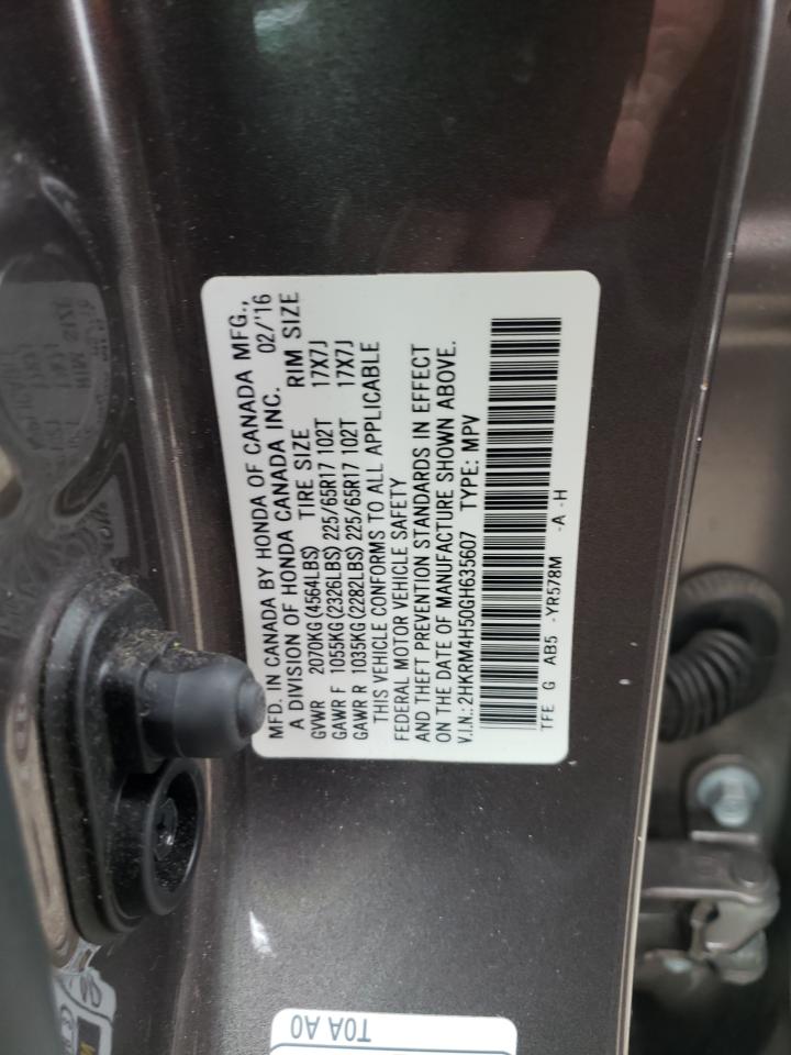 Photo 10 from auction – 2016 HONDA CR-V EX with VIN 2HKRM4H50GH635607