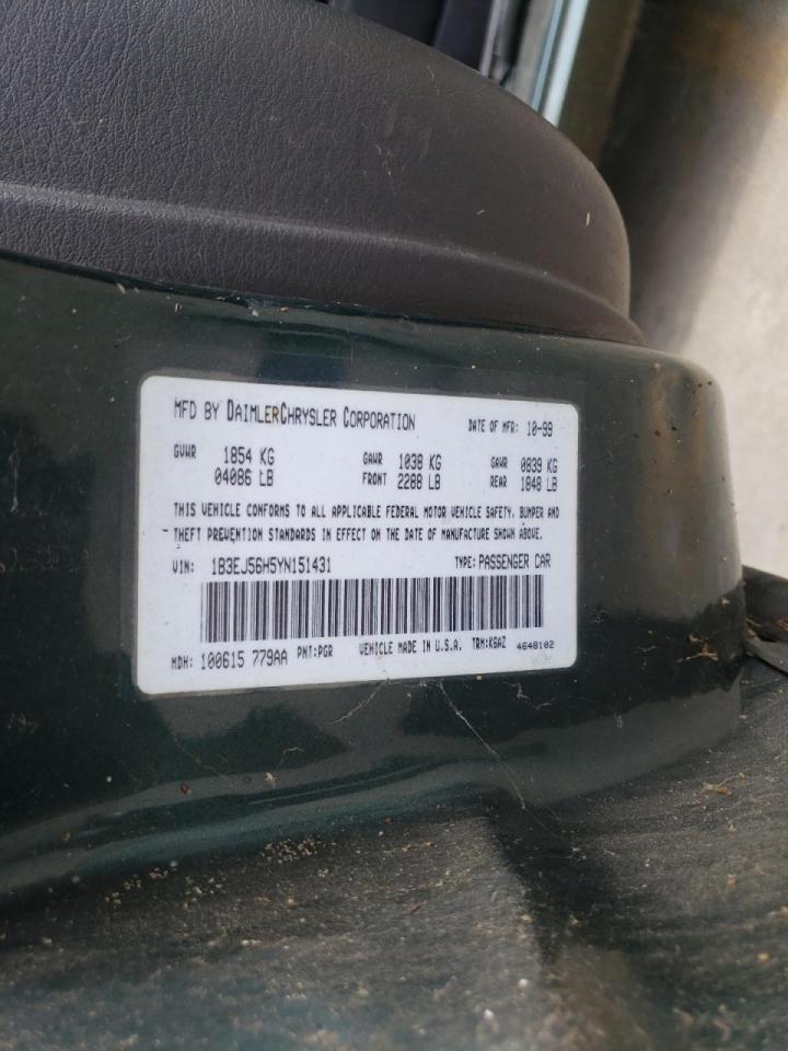 Photo 10 from auction – 2000 DODGE STRATUS ES with VIN 1B3EJ56H5YN151431