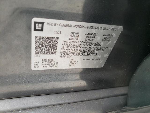 Photo 10 from auction – 2019 CHEVROLET TRAX LS with VIN 3GNCJKSB1KL207708