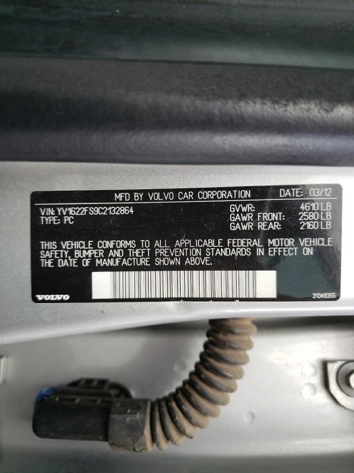 Photo 10 from auction – 2012 VOLVO S60 T5 with VIN YV1622FS9C2132864