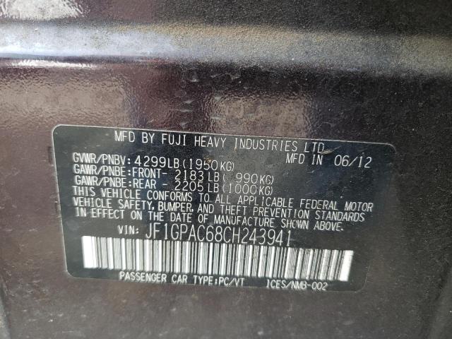 Photo 10 from auction – 2013 SUBARU IMPREZA PR with VIN JF1GPAC68CH243941