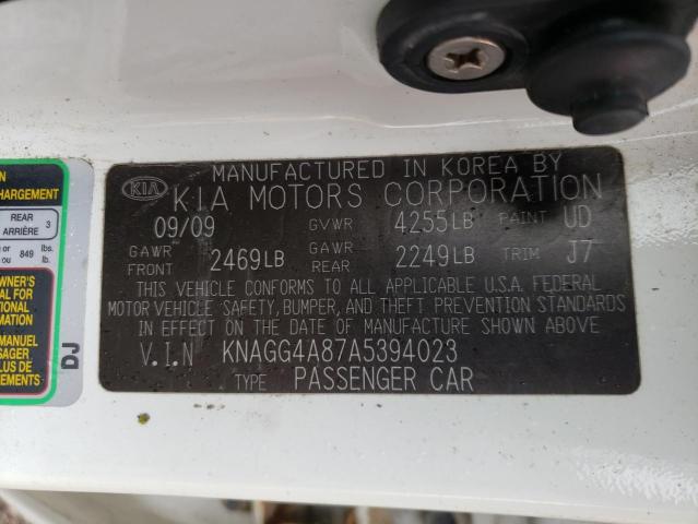 Photo 10 from auction – 2010 KIA OPTIMA LX with VIN KNAGG4A87A5394023