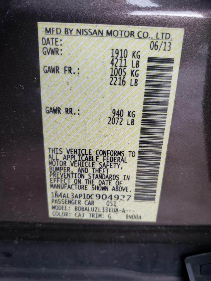 Photo 10 from auction – 2013 NISSAN ALTIMA 2.5 with VIN 1N4AL3AP1DC904927