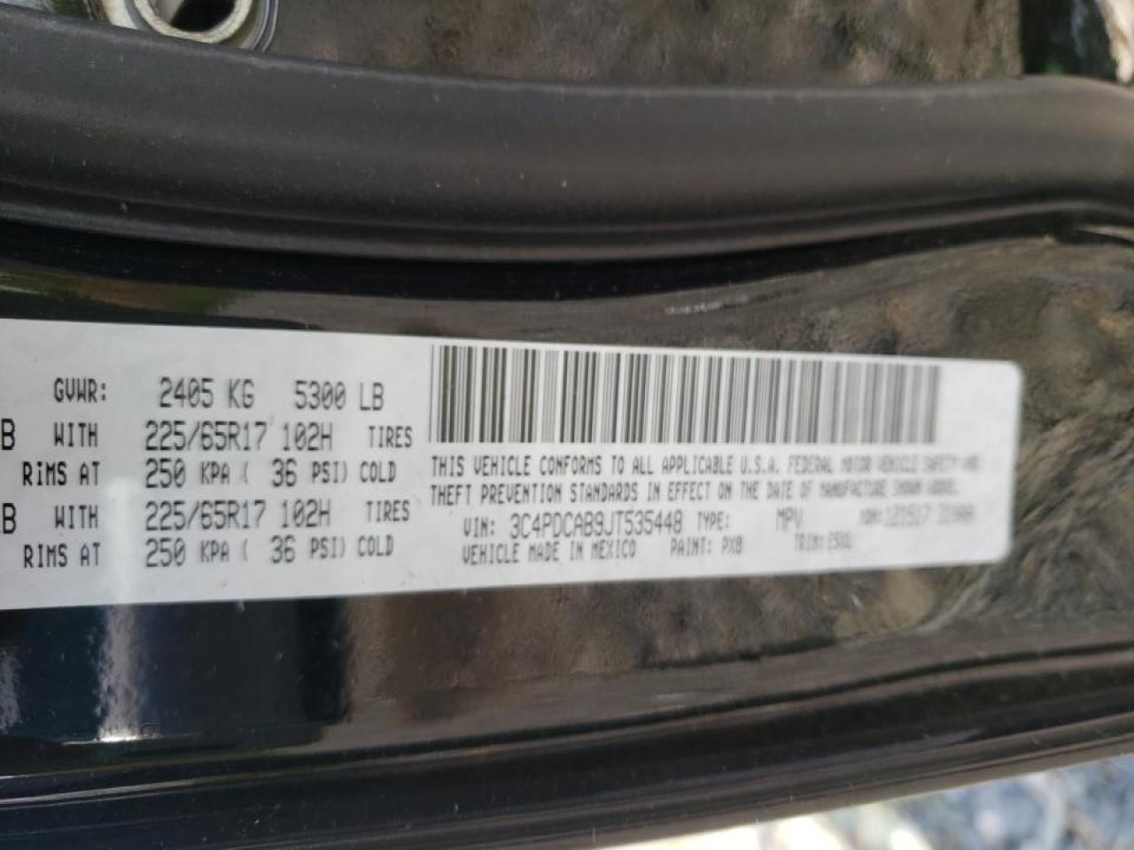 Photo 10 from auction – 2018 DODGE JOURNEY SE with VIN 3C4PDCAB9JT535448