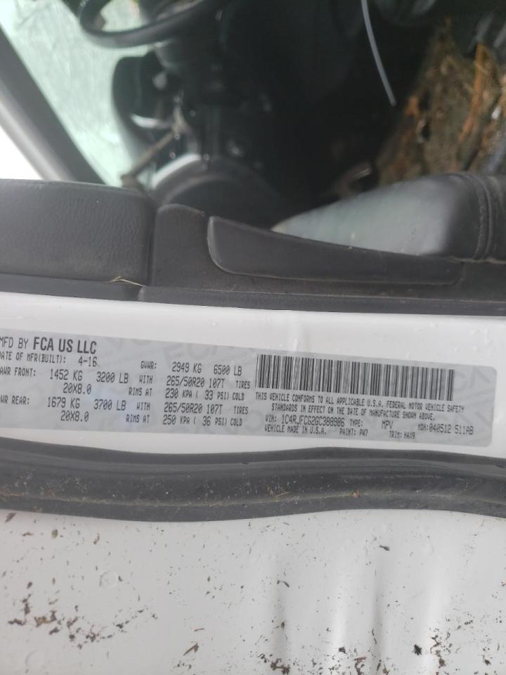 Photo 10 from auction – 2016 JEEP GRAND CHER with VIN 1C4RJFCG2GC388986