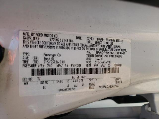Photo 10 from auction – 2014 FORD FOCUS SE with VIN 1FADP3K26EL123441