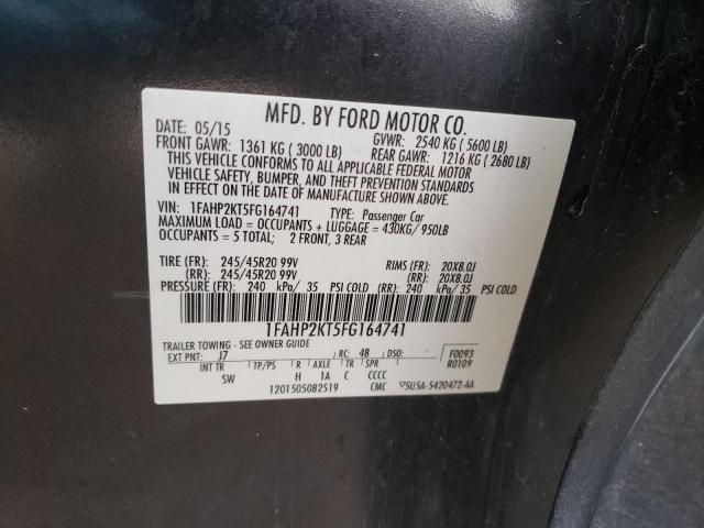 Photo 10 from auction – 2015 FORD TAURUS SHO with VIN 1FAHP2KT5FG164741