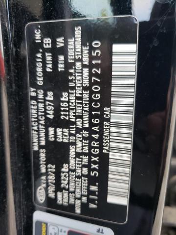 Photo 10 from auction – 2012 KIA OPTIMA SX with VIN 5XXGR4A61CG072150