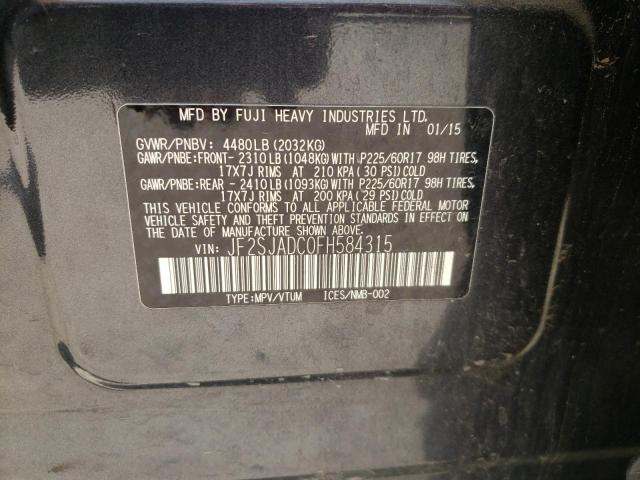 Photo 10 from auction – 2015 SUBARU FORESTER 2 with VIN JF2SJADC0FH584315