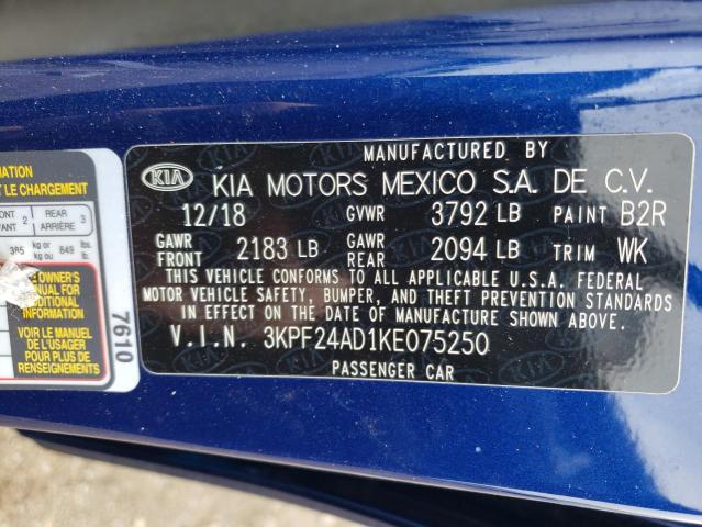 Photo 10 from auction – 2019 KIA FORTE FE with VIN 3KPF24AD1KE075250