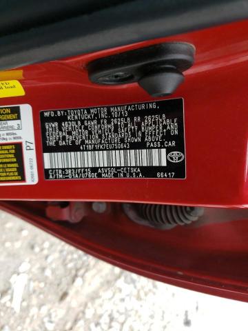 Photo 10 from auction – 2014 TOYOTA CAMRY L with VIN 4T1BF1FK7EU750643