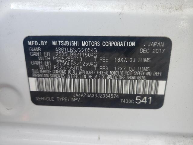 Photo 10 from auction – 2018 MITSUBISHI OUTLANDER with VIN JA4AZ3A33JZ034574