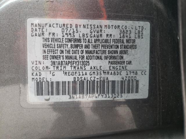Photo 8 from auction – 2015 NISSAN SENTRA with VIN 3N1AB7AP6FY313025