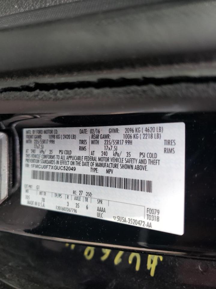 Photo 10 from auction – 2016 FORD ESCAPE S with VIN 1FMCU0F7XGUC52049