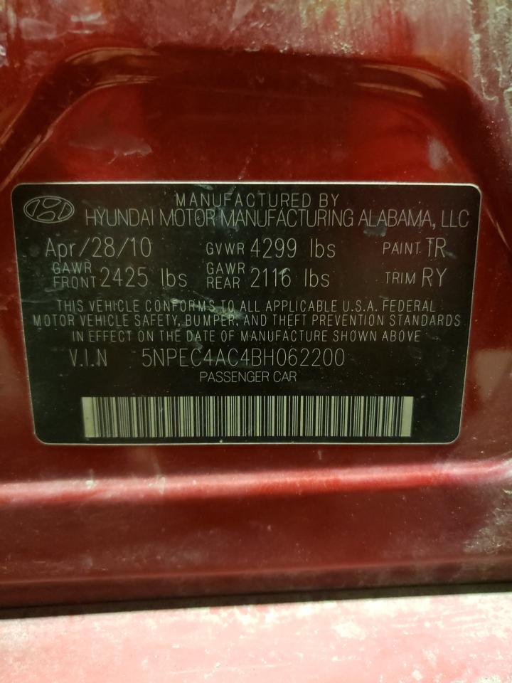 Photo 10 from auction – 2011 HYUNDAI SONATA SE with VIN 5NPEC4AC4BH062200
