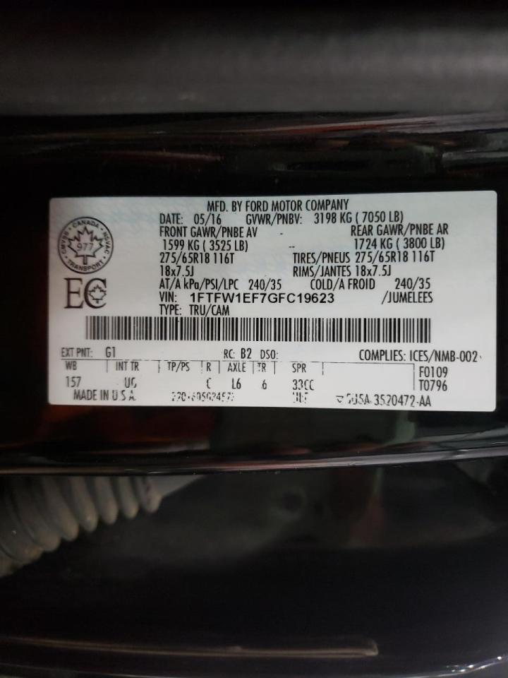 Photo 10 from auction – 2016 FORD F150 SUPER with VIN 1FTFW1EF7GFC19623
