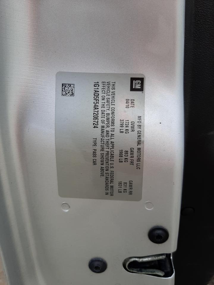 Photo 10 from auction – 2010 CHEVROLET COBALT 1LT with VIN 1G1AD5F54A7206724