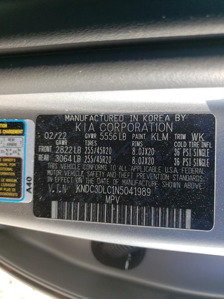 Photo 10 from auction – 2022 KIA EV6 with VIN KNDC3DLC1N5041989