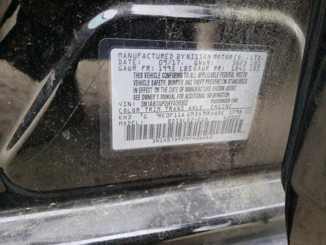 Photo 10 from auction – 2017 NISSAN SENTRA S with VIN 3N1AB7AP2HY406062