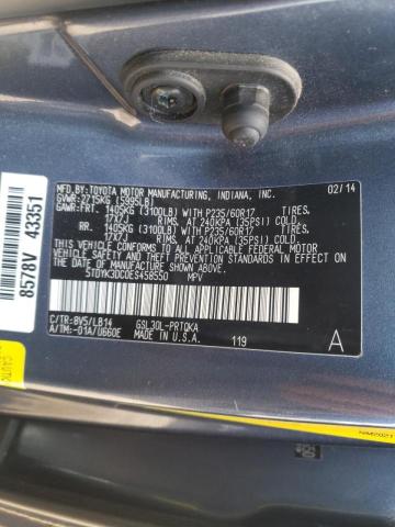 Photo 10 from auction – 2014 TOYOTA SIENNA XLE with VIN 5TDYK3DC0ES458550