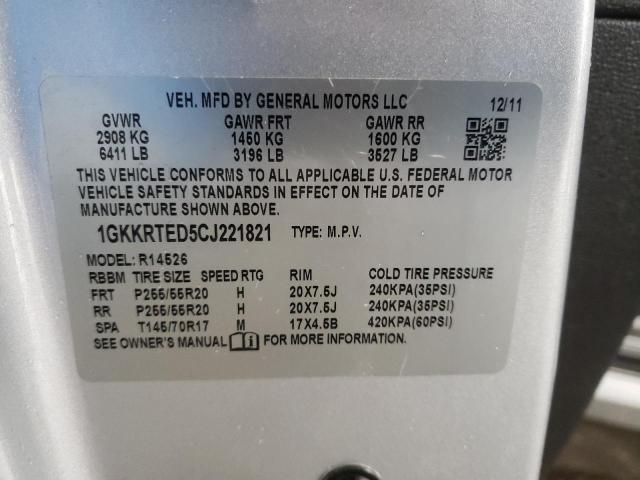 Photo 10 from auction – 2012 GMC ACADIA DEN with VIN 1GKKRTED5CJ221821