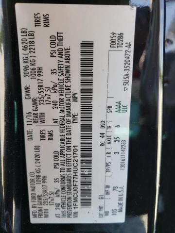 Photo 10 from auction – 2017 FORD ESCAPE S with VIN 1FMCU0F77HUC21701