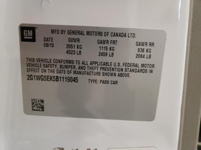 Photo 10 from auction – 2011 CHEVROLET IMPALA LT with VIN 2G1WG5EK5B1119045