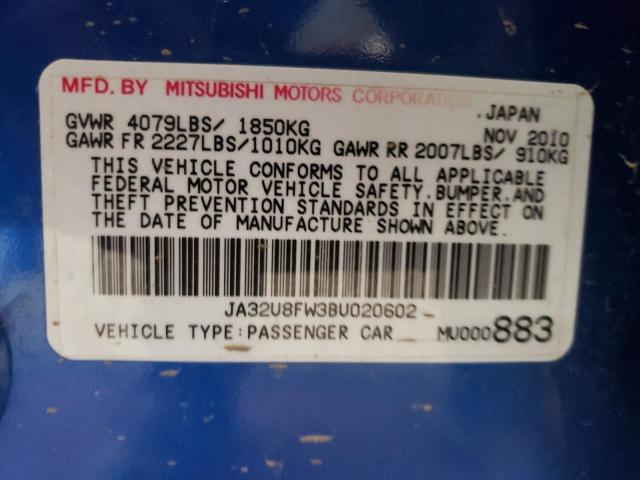 Photo 10 from auction – 2011 MITSUBISHI LANCER GTS with VIN JA32U8FW3BU020602