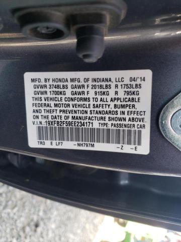 Photo 10 from auction – 2014 HONDA CIVIC LX with VIN 19XFB2F59EE234171