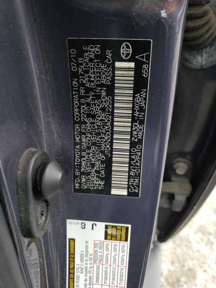 Photo 10 from auction – 2010 TOYOTA PRIUS with VIN JTDKN3DU3A0212255