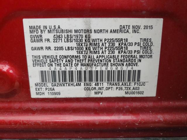 Photo 10 from auction – 2015 MITSUBISHI OUTLANDER with VIN 4A4AP4AU3FE060674