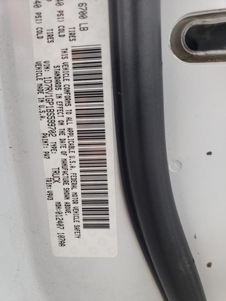 Photo 10 from auction – 2011 DODGE RAM 1500 with VIN 1D7RV1GP1BS599702