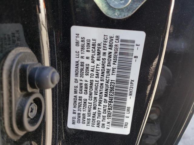 Photo 10 from auction – 2014 HONDA CIVIC EX with VIN 19XFB2F84EE266231