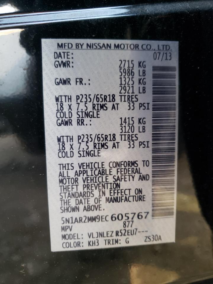 Photo 10 from auction – 2014 NISSAN PATHFINDER with VIN 5N1AR2MM9EC605767
