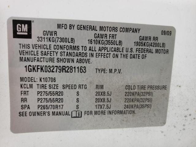 Photo 10 from auction – 2009 GMC YUKON DENA with VIN 1GKFK03279R281163