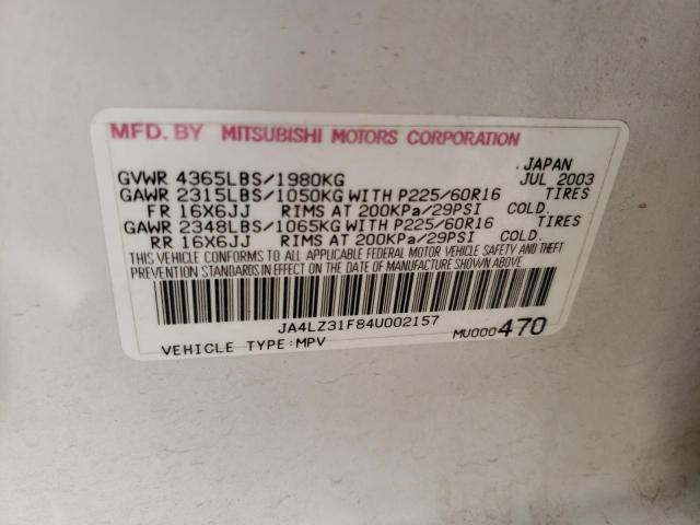 Photo 10 from auction – 2004 MITSUBISHI OUTLANDER with VIN JA4LZ31F84U002157
