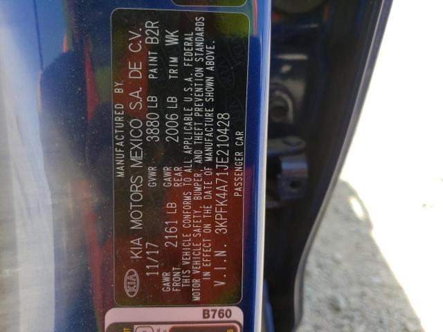 Photo 10 from auction – 2018 KIA FORTE LX with VIN 3KPFK4A71JE210428