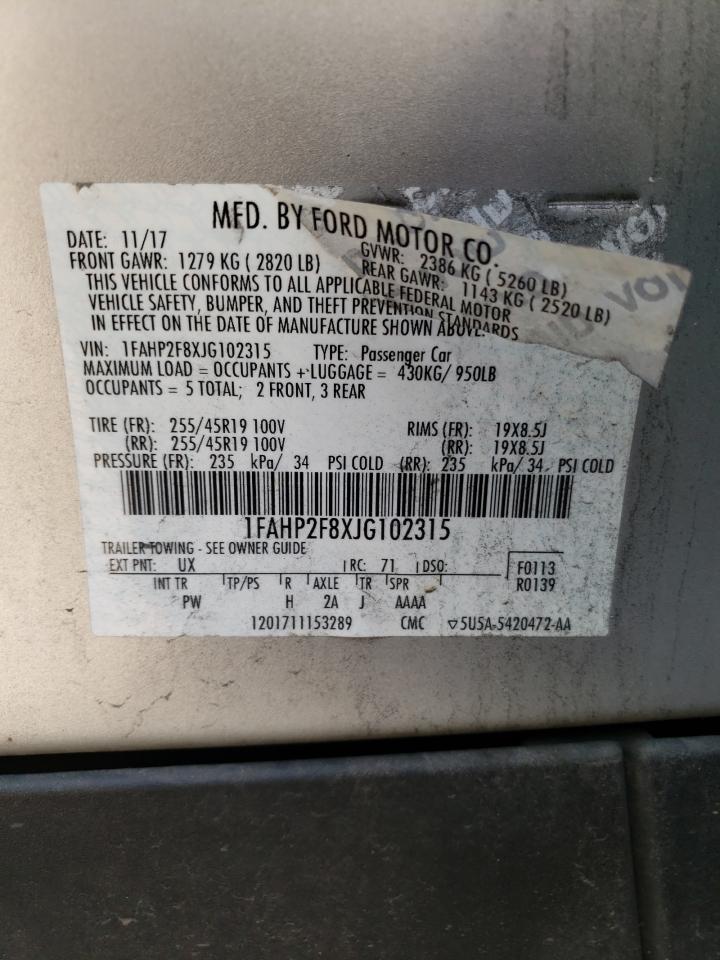 Photo 10 from auction – 2018 FORD TAURUS LIM with VIN 1FAHP2F8XJG102315