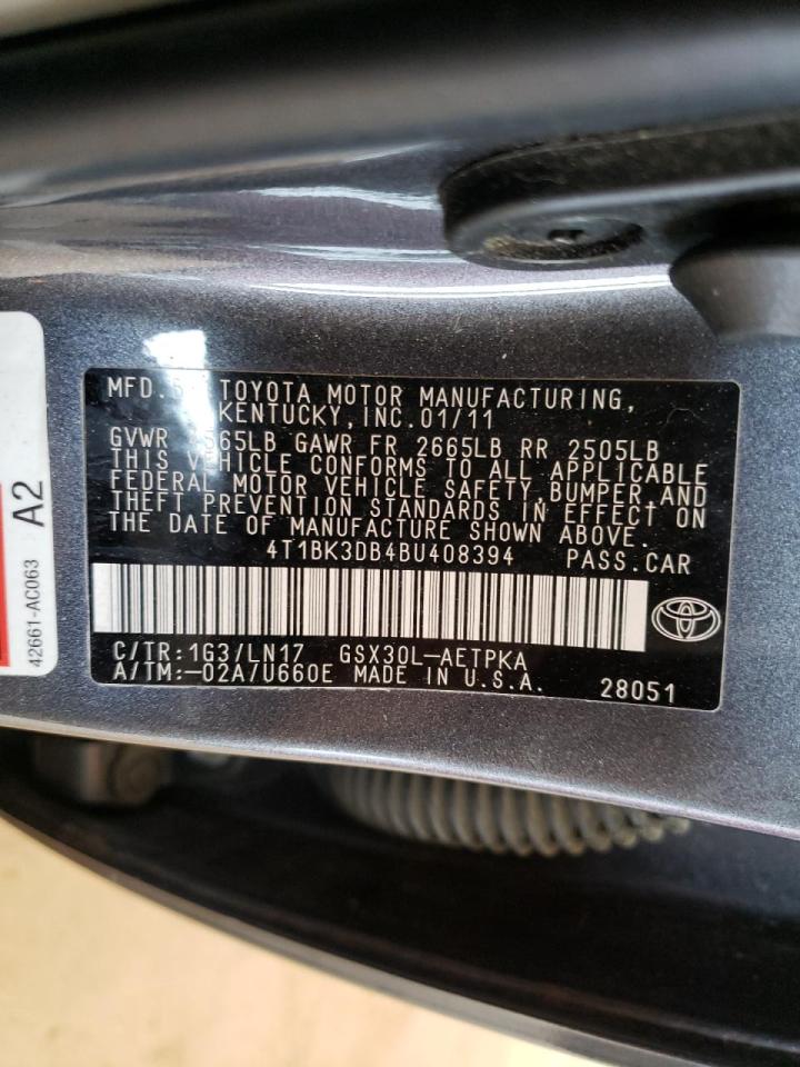 Фото 10 с аукциона – 2011 TOYOTA AVALON BAS с VIN 4T1BK3DB4BU408394