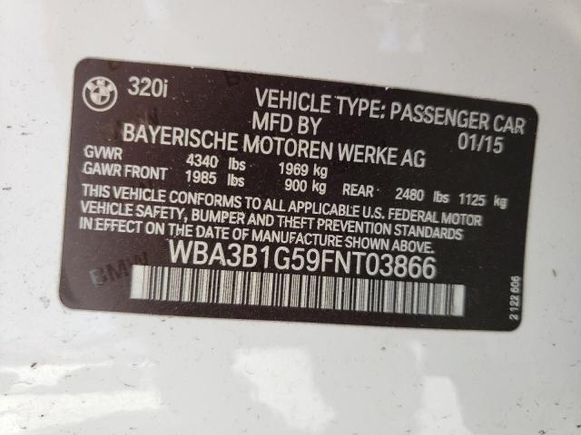 Foto 10 de la subasta – 2015 BMW 320 I con VIN WBA3B1G59FNT03866
