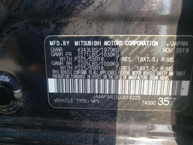 Photo 10 from auction – 2020 MITSUBISHI OUTLANDER with VIN JA4AP3AU1LU014225