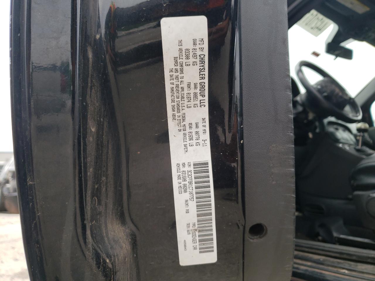 Photo 10 from auction – 2012 FIAT 500 SPORT with VIN 3C3CFFBR1CT107757