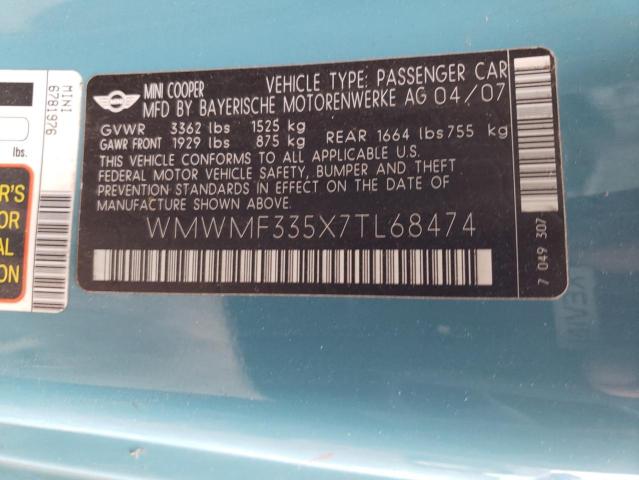 Photo 10 from auction – 2007 MINI COOPER with VIN WMWMF335X7TL68474