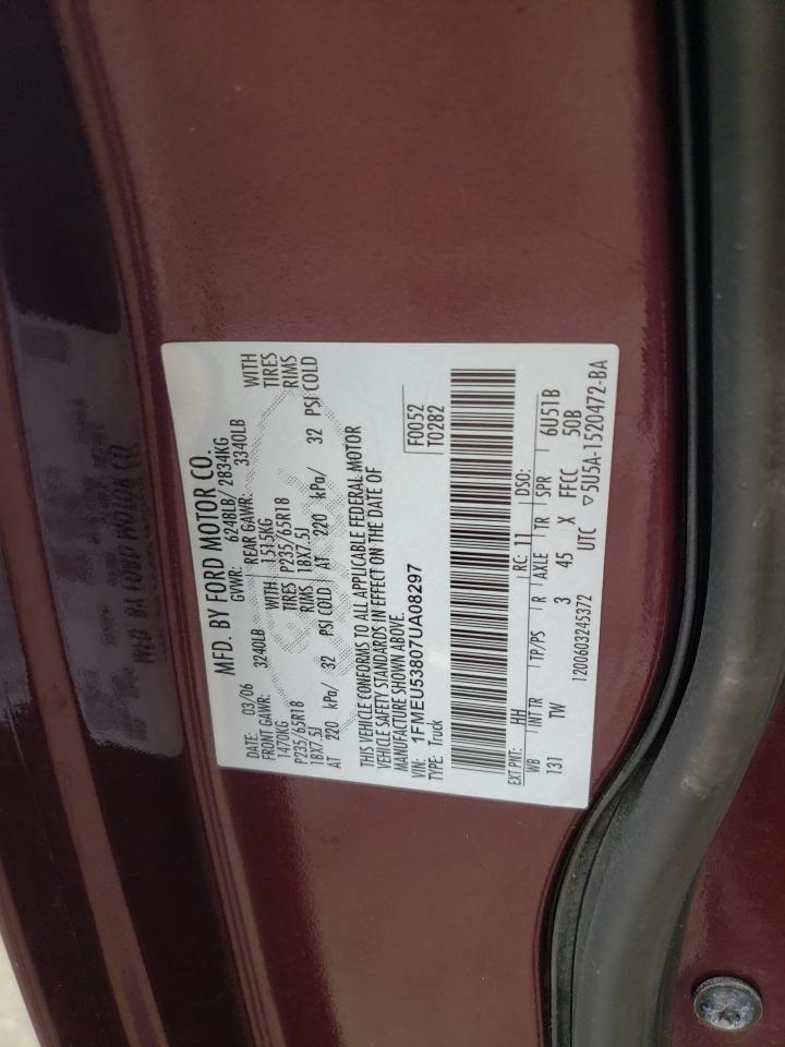 Photo 10 from auction – 2007 FORD EXPLORER S with VIN 1FMEU53807UA08297
