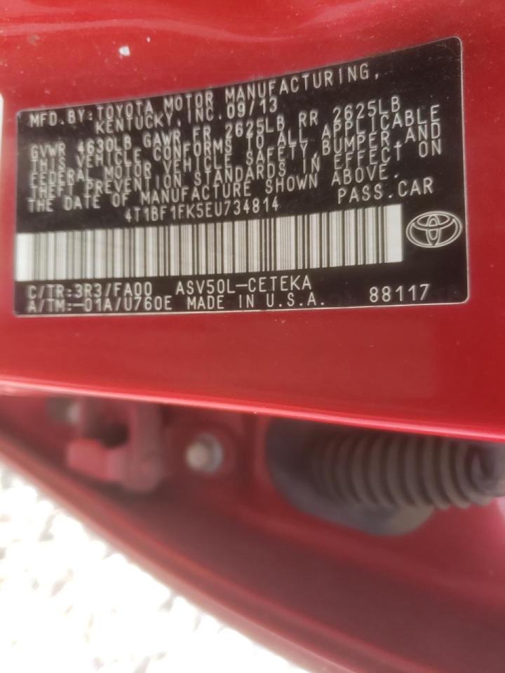 Photo 10 from auction – 2014 TOYOTA CAMRY L with VIN 4T1BF1FK5EU734814