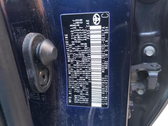 Photo 10 from auction – 2020 TOYOTA COROLLA LE with VIN 5YFEPRAE6LP082357