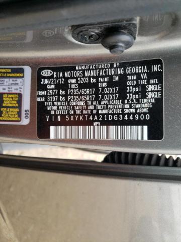 Photo 10 from auction – 2013 KIA SORENTO with VIN 5XYKT4A21DG344900