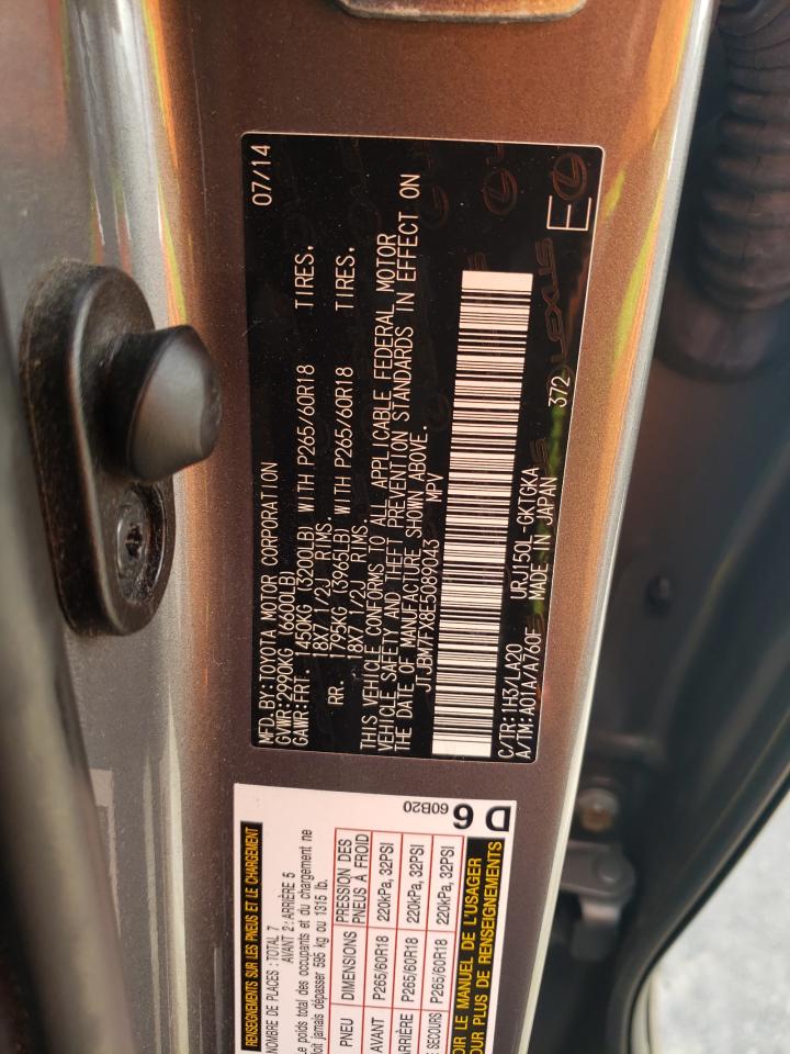 Photo 10 from auction – 2014 LEXUS GX 460 with VIN JTJBM7FX8E5089043